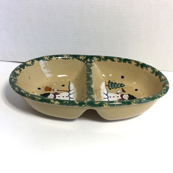 ABC XMas Snowman Divided Serving Dish - Picture 2 of 11